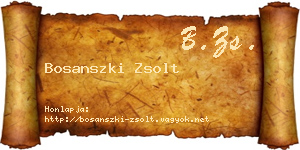 Bosanszki Zsolt névjegykártya